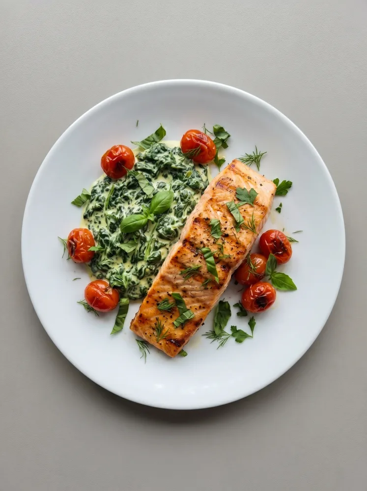 Grilled fillet of sea salmon