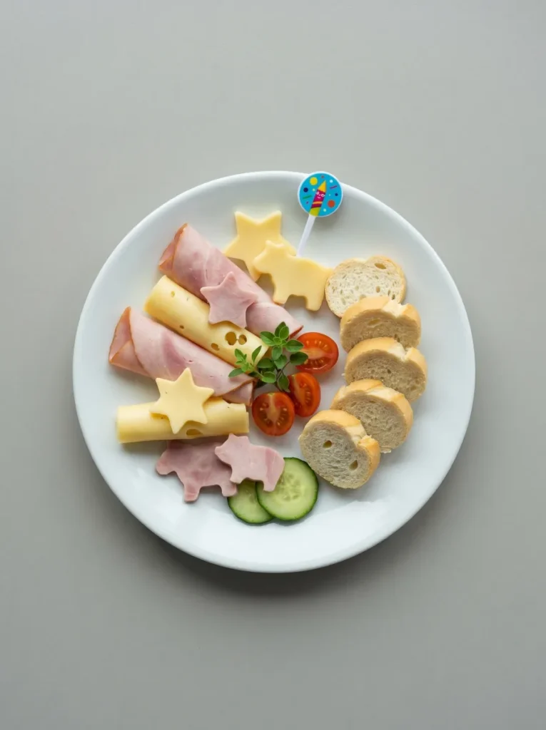 Ham and cheese plate baguette